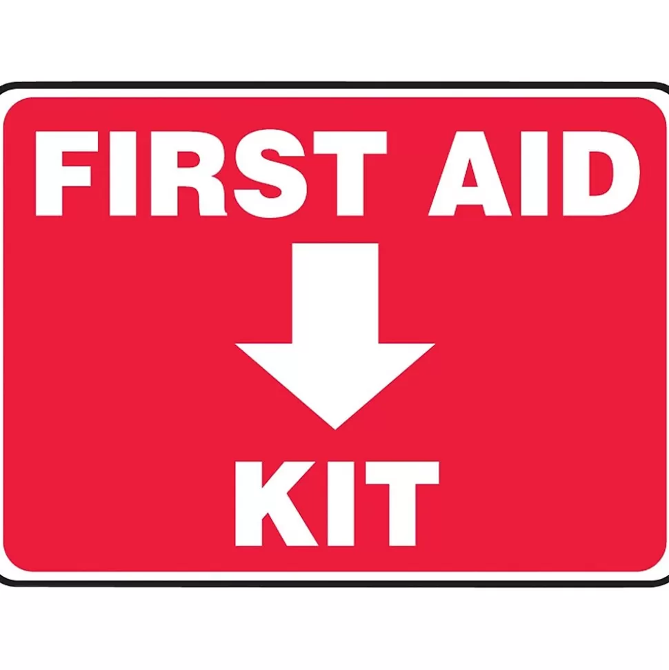 Accuform Safety Sign, FIRST AID KIT, 7" x 10", Aluminum (MFSD506VA) Cheap
