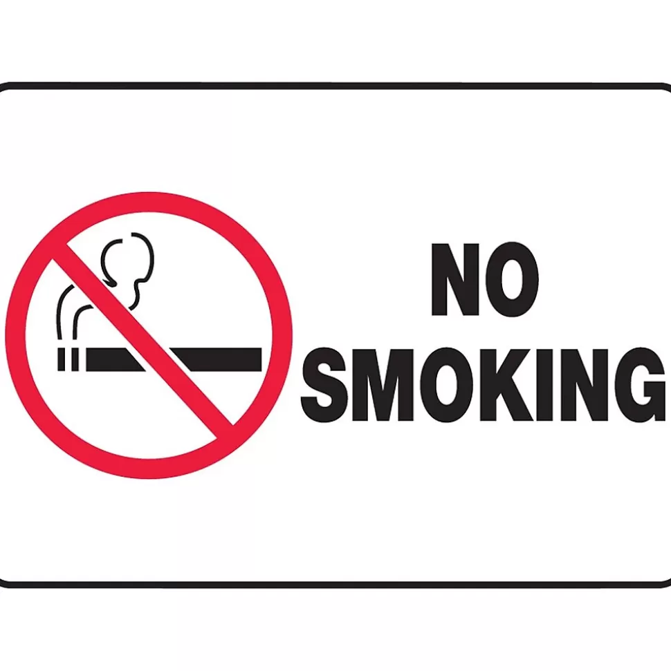 Accuform Safety Sign, No Smoking, 10" X 14", Adhesive Vinyl (MSMK948VS) Outlet
