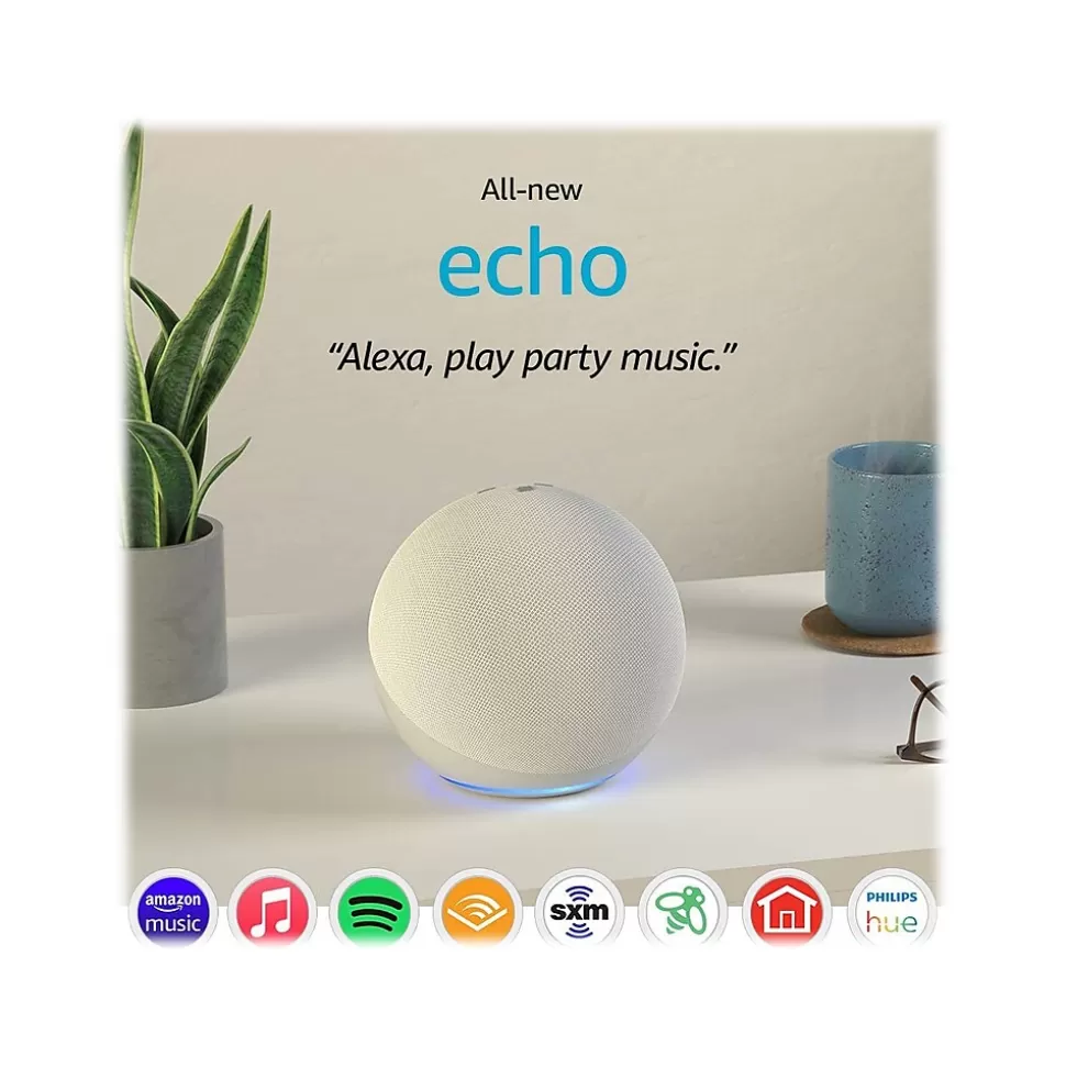 Amazon Echo (4th Gen) Wi-Fi, Bluetooth Wireless Smart Speaker, Glacier White (B07XKF75B8) Flash Sale