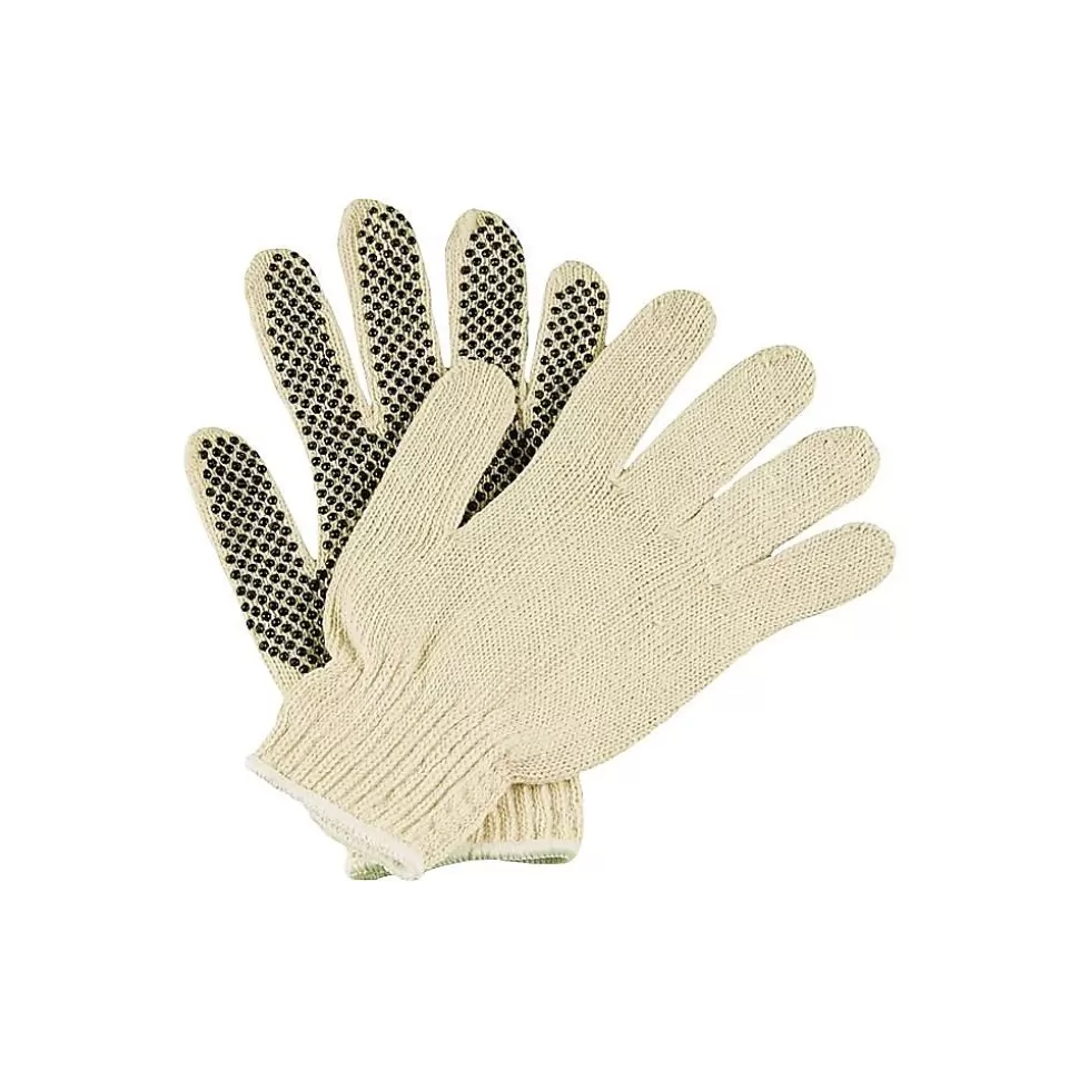 Ambitex Pro 1-Sided Dotted String Knit Cotton Gloves, Natural White, Dozen (CTPS400MN/1SD) Store