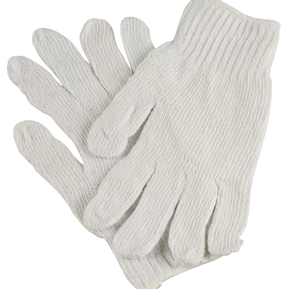 Ambitex Work Gloves Cotton Polyester Blend, Small, White, 12/Bag Shop