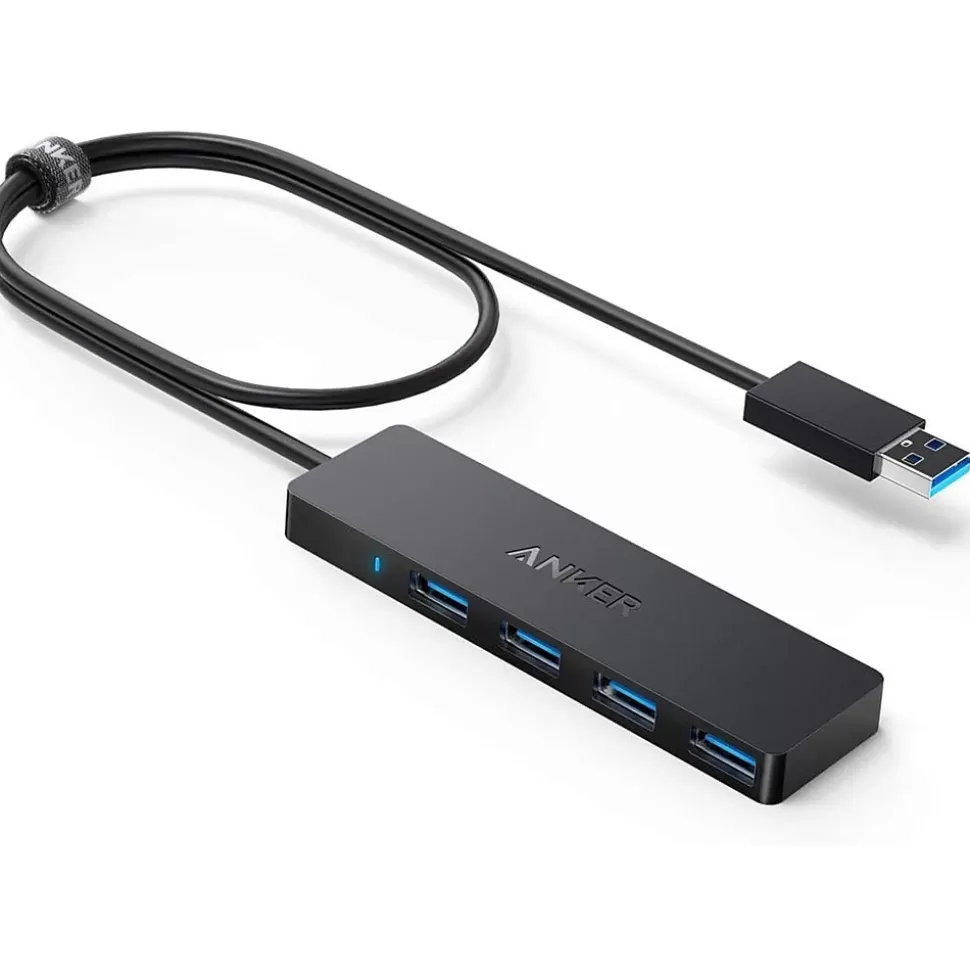 Anker Ultra Slim 4-Port USB 3.0 Hub, Black (A7516016) Outlet