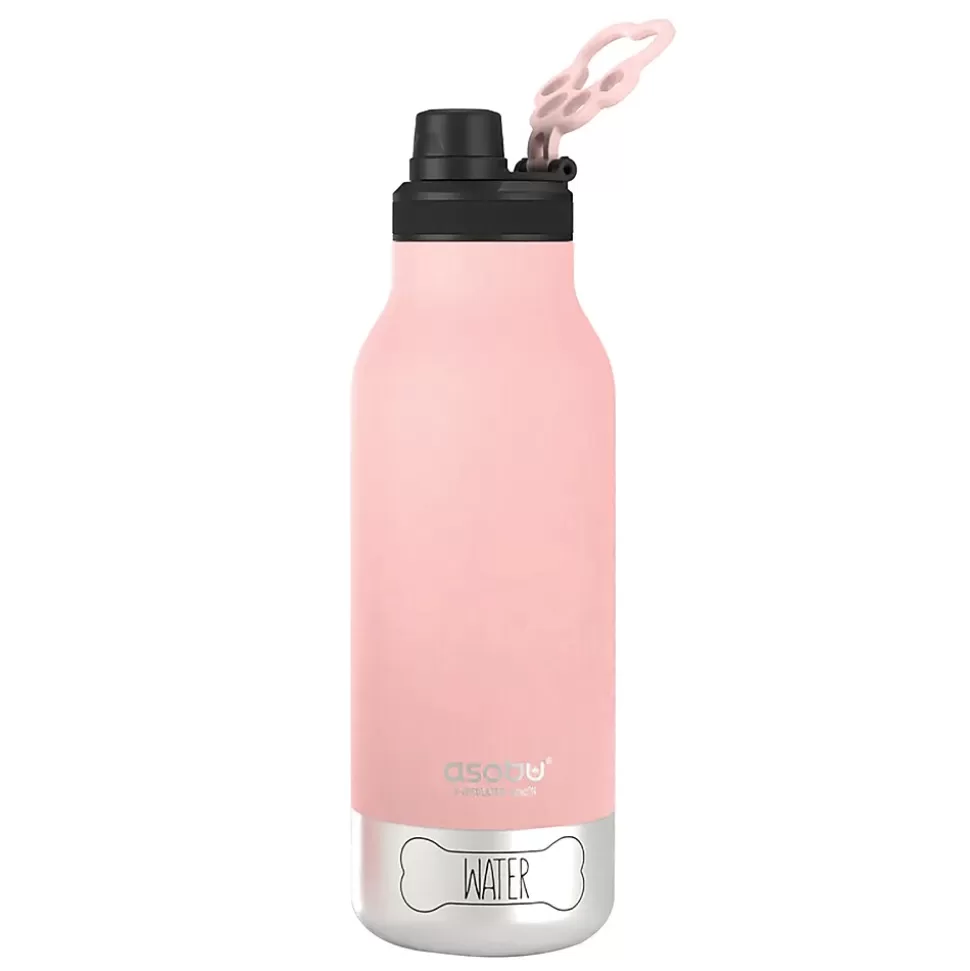 ASOBU Buddy 3-in-1 Water Bottle with Removable Dog Bowl & Food Compartment, 32 oz., Pink (SDB2) Store