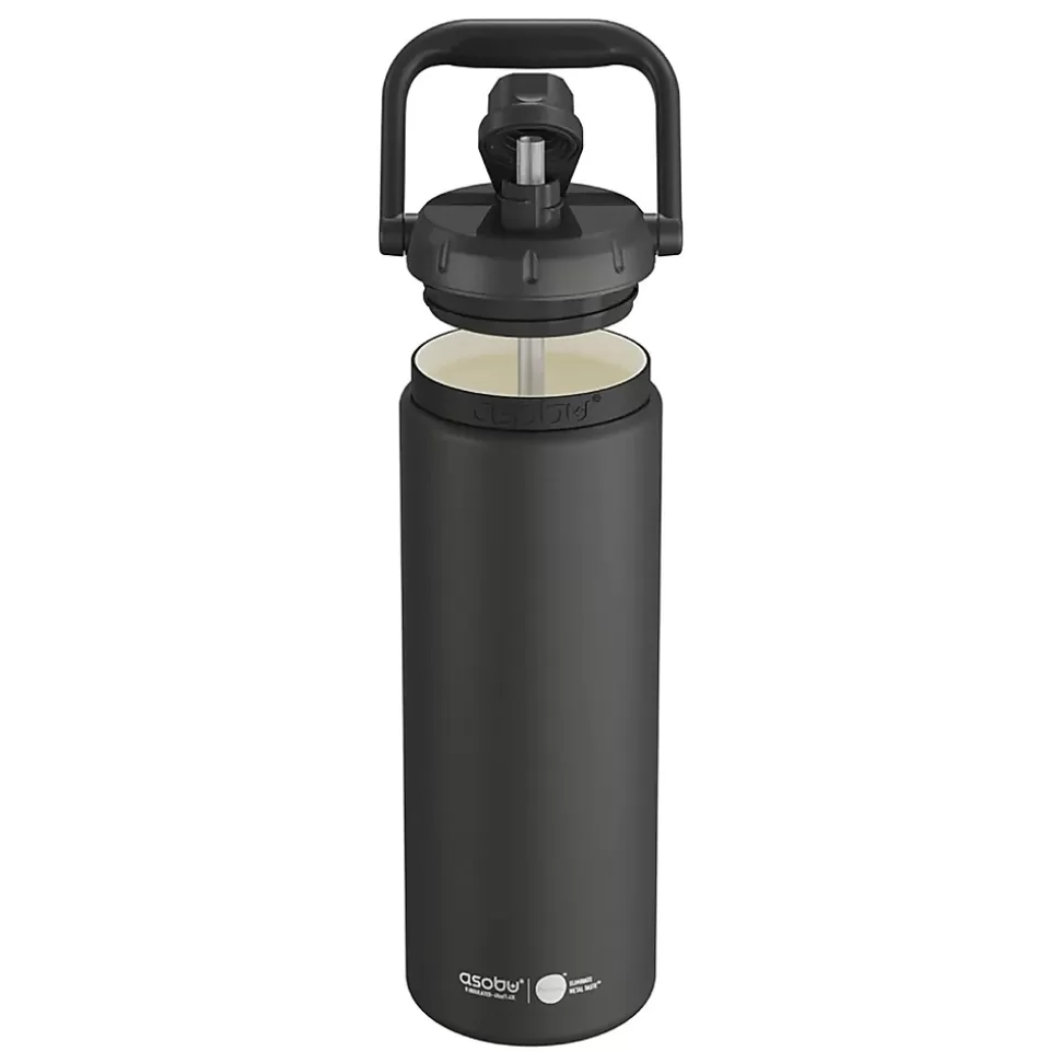 ASOBU Puramic Canyon Ceramic Double Wall Insulated Water Bottle, 50 oz., Black (ADNATMF7C) Cheap