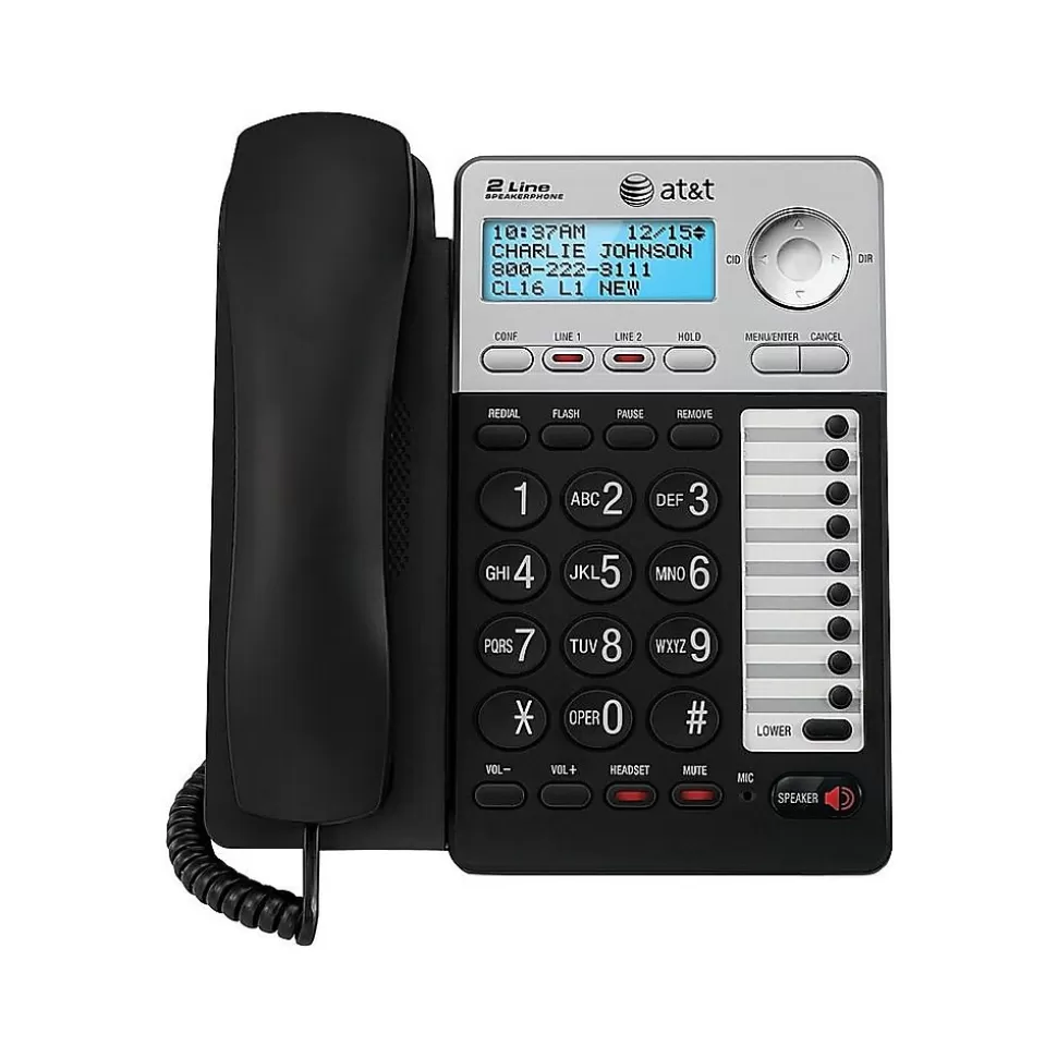 AT&T ML17929 2-Line Corded Phone, Black/Silver Shop