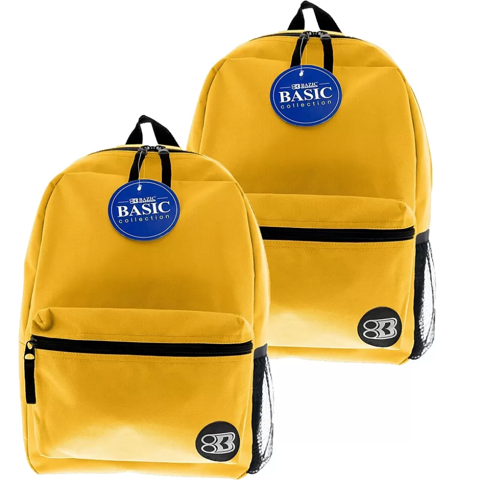 Bazic Basic Laptop Backpack, Medium, Mustard, 2/Pack (BAZ1042-2) Outlet