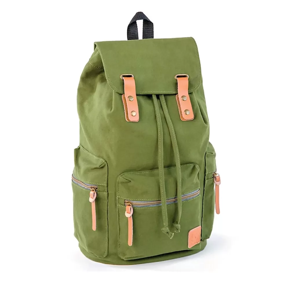 Bazic Guidi Canvas Laptop Backpack, Large, Green (1118) Hot