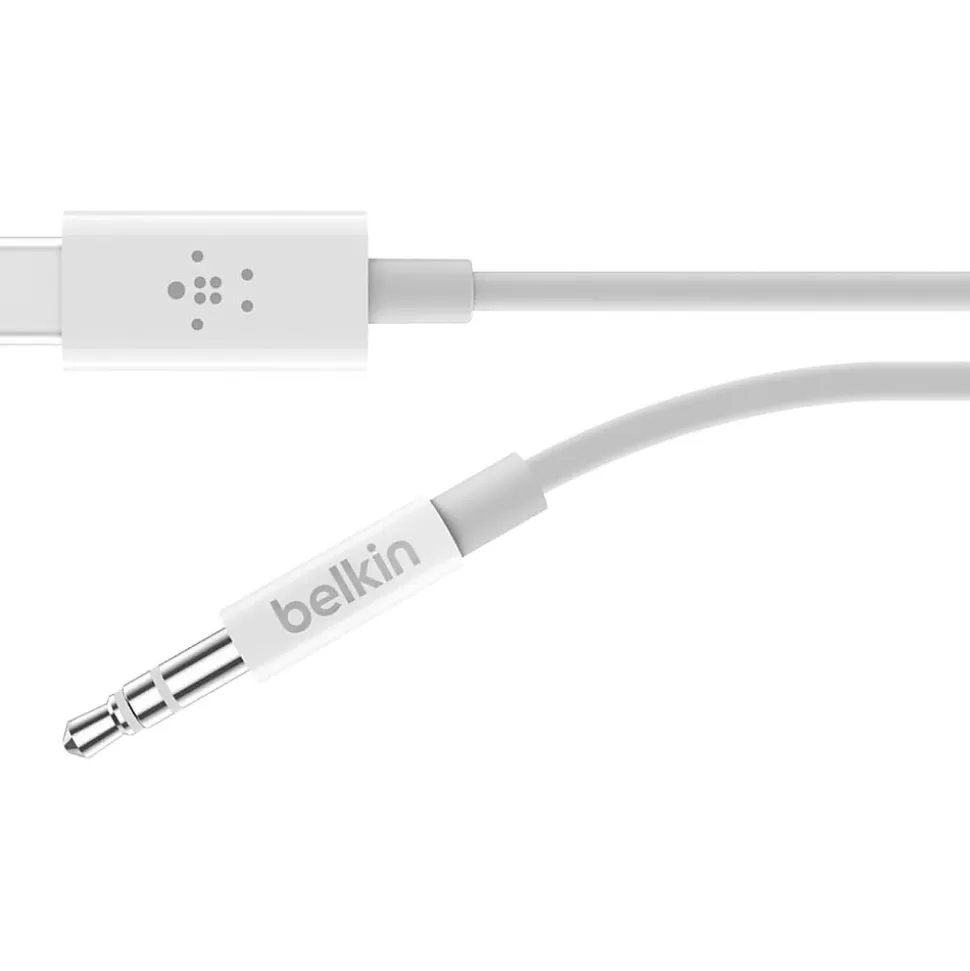 Belkin RockStar 3' USB-C to 3.5mm Audio Cable, White (F7U079bt03-WHT) Cheap