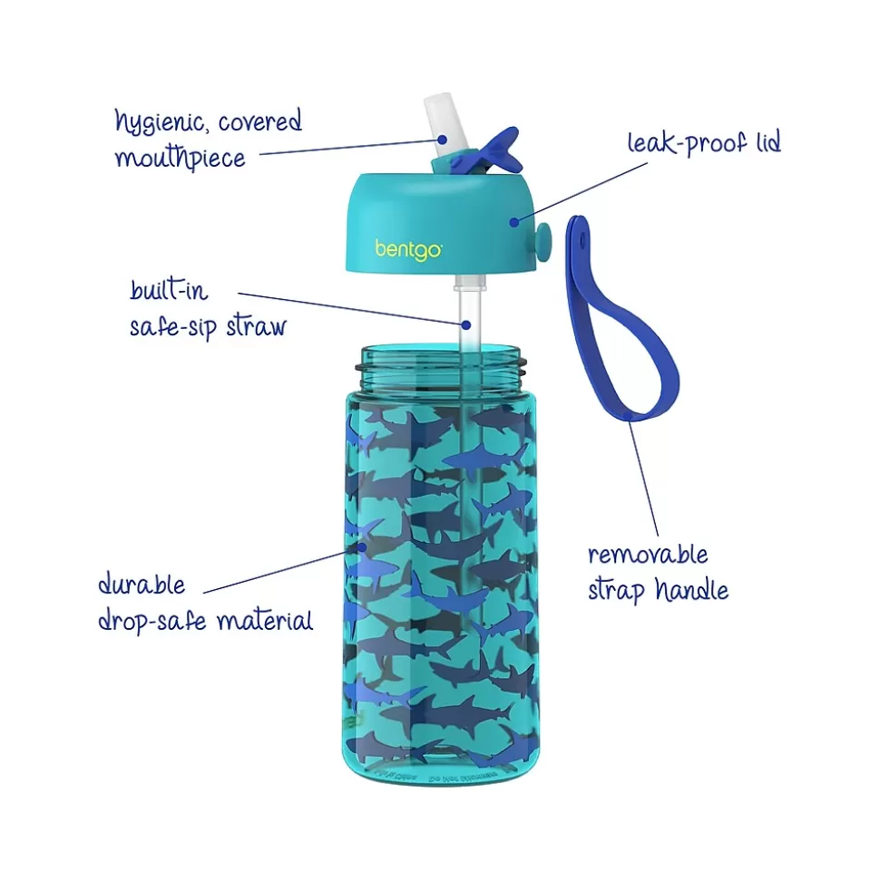 bentgo Kids Shark Plastic Water Bottle, 15 oz. (BGKDCP1-SHK) Shop