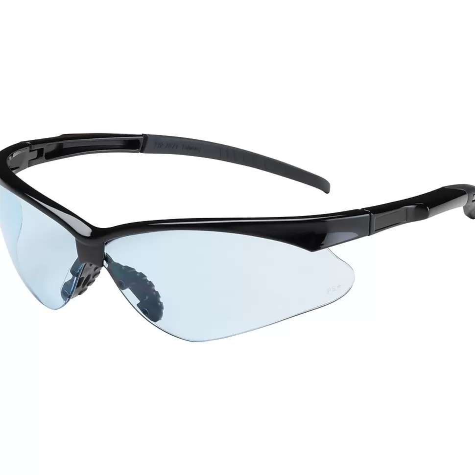 Bouton Optical Safety Glasses, Adversary, Black Frame, Light Blue Lens, Anti-scratch (250-28-0003) Outlet