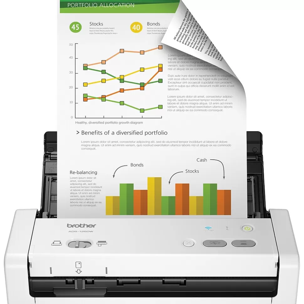 Brother Desktop Scanner for Documents, Wireless, White (ADS1250W) Cheap