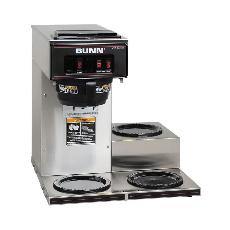 Bunn VP17-3 12-Cups Pourover Coffee Maker, Stainless Steel/Black (BUN01220) Outlet