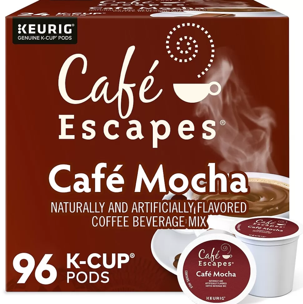 Cafe Escapes Mocha Coffee Keurig® K-Cup® Pods, 96/Carton (68037) Fashion