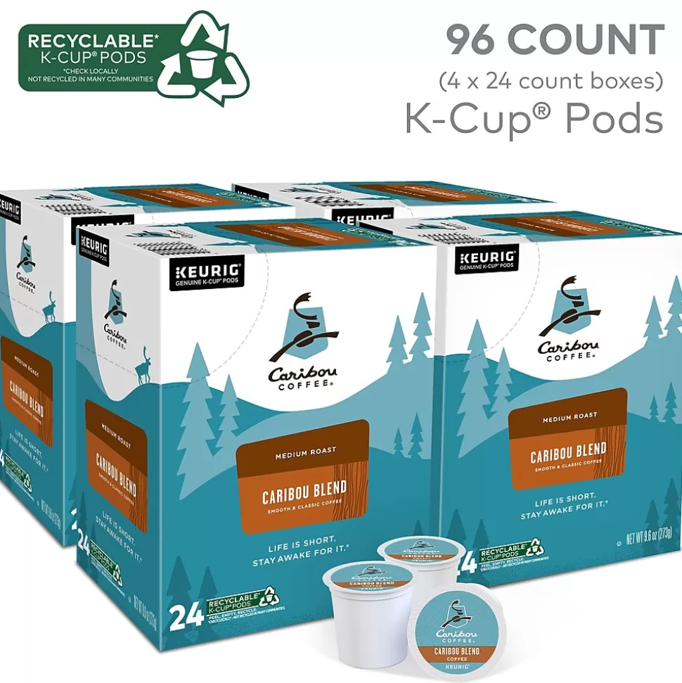 Caribou Coffee Caribou Blend Coffee Keurig® K-Cup® Pods, Medium Roast, 96/Carton (10307) Online