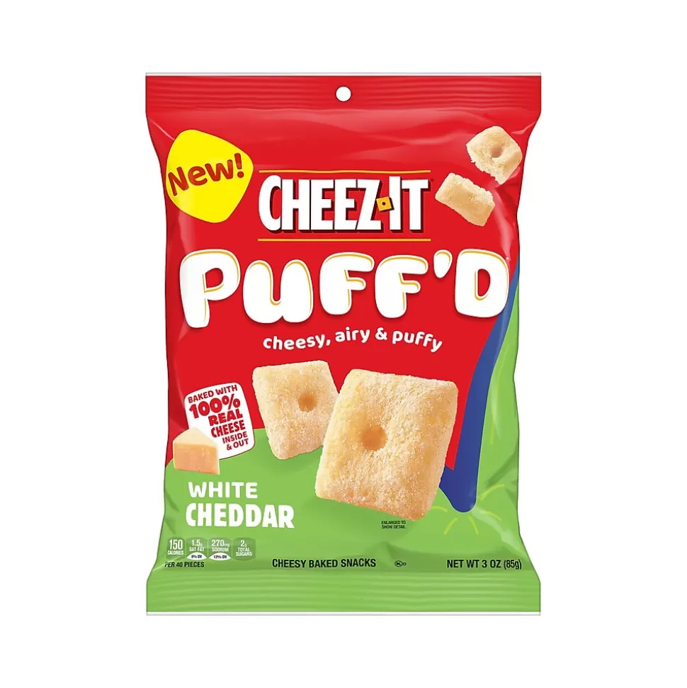 Cheez-It Puff'd Snack Crackers, White Cheddar, 3 Oz., 6/Carton (2410000024) Hot