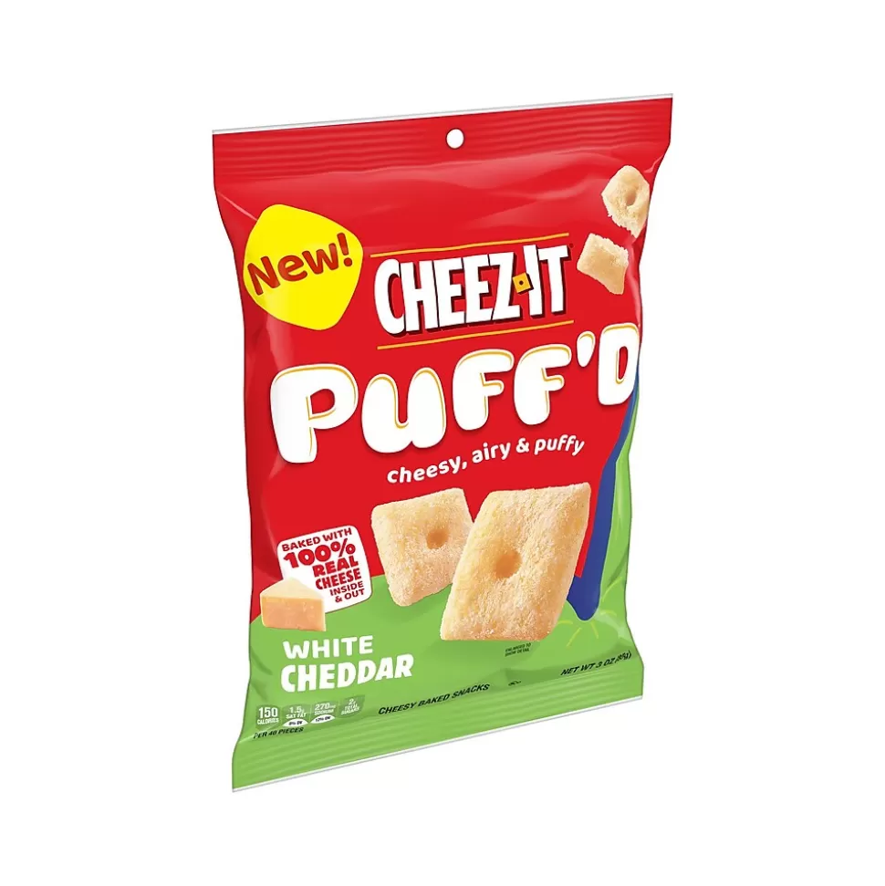 Cheez-It Puff'd Snack Crackers, White Cheddar, 3 Oz., 6/Carton (2410000024) Hot