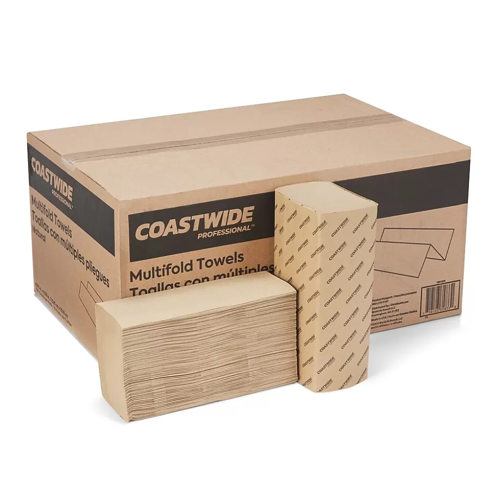 Coastwide Professional ™ Multifold Paper Towels, 1-ply, 250 Sheets/Pack, 16 Packs/Carton (CW21819) Store