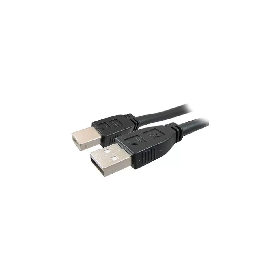 Comprehensive 50' USB 2.0 Male to Male Data Transfer Cable, Black Fashion