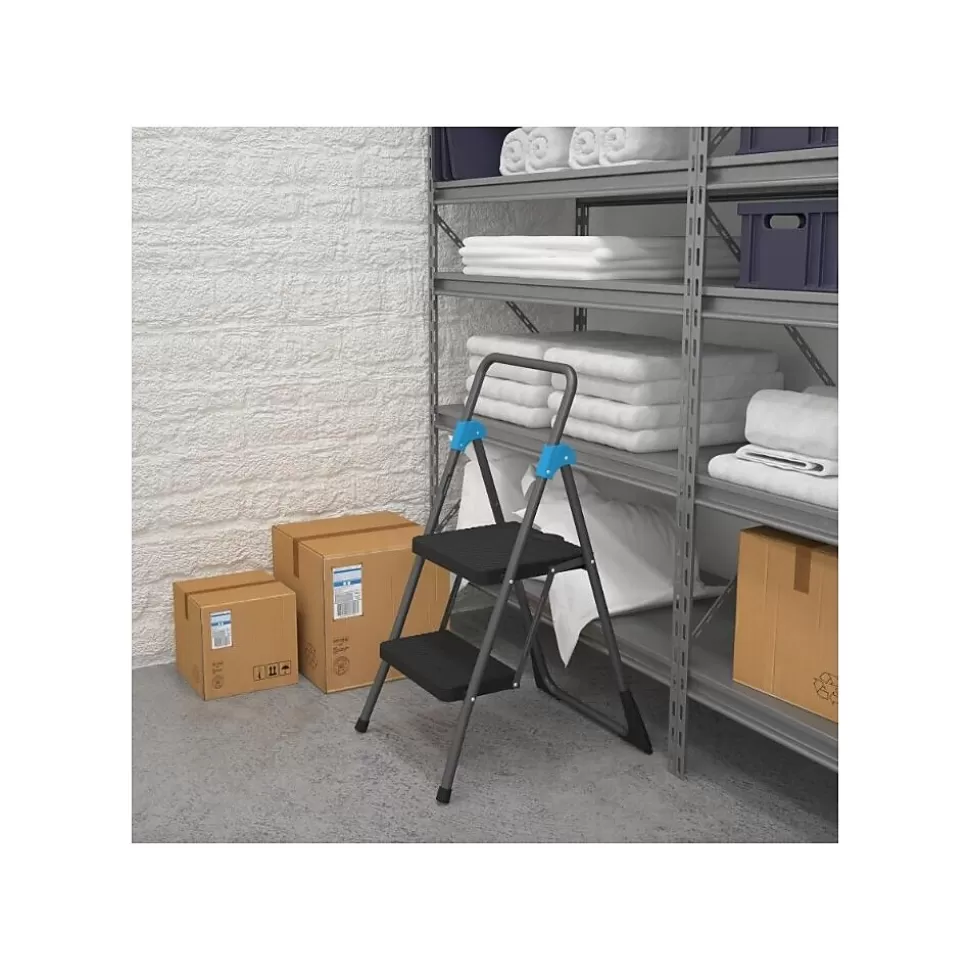 Cosco Commercial 2-Step Folding Stool, 300 lb Capacity, Gray (CSC11829GGB) Fashion