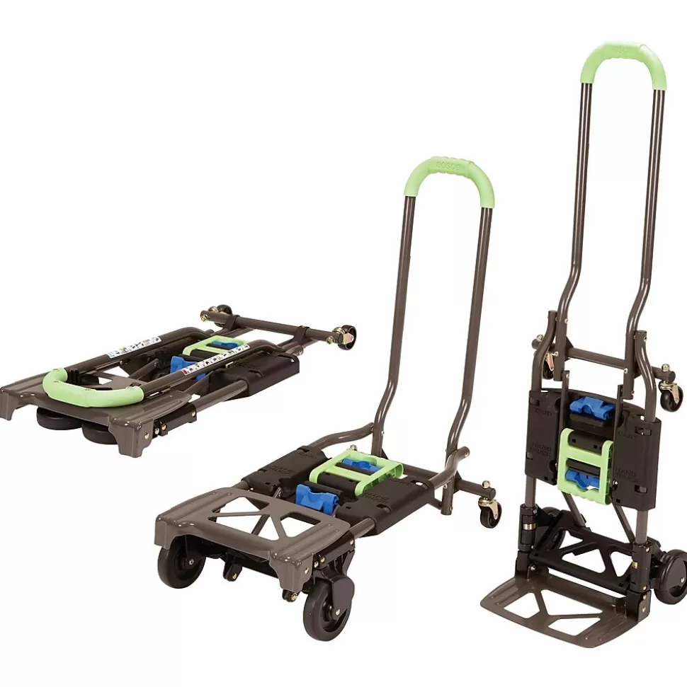 Cosco Shifter Convertible Hand Truck, 300 lb. Capacity, Black/Green (12222PBG1E) Shop