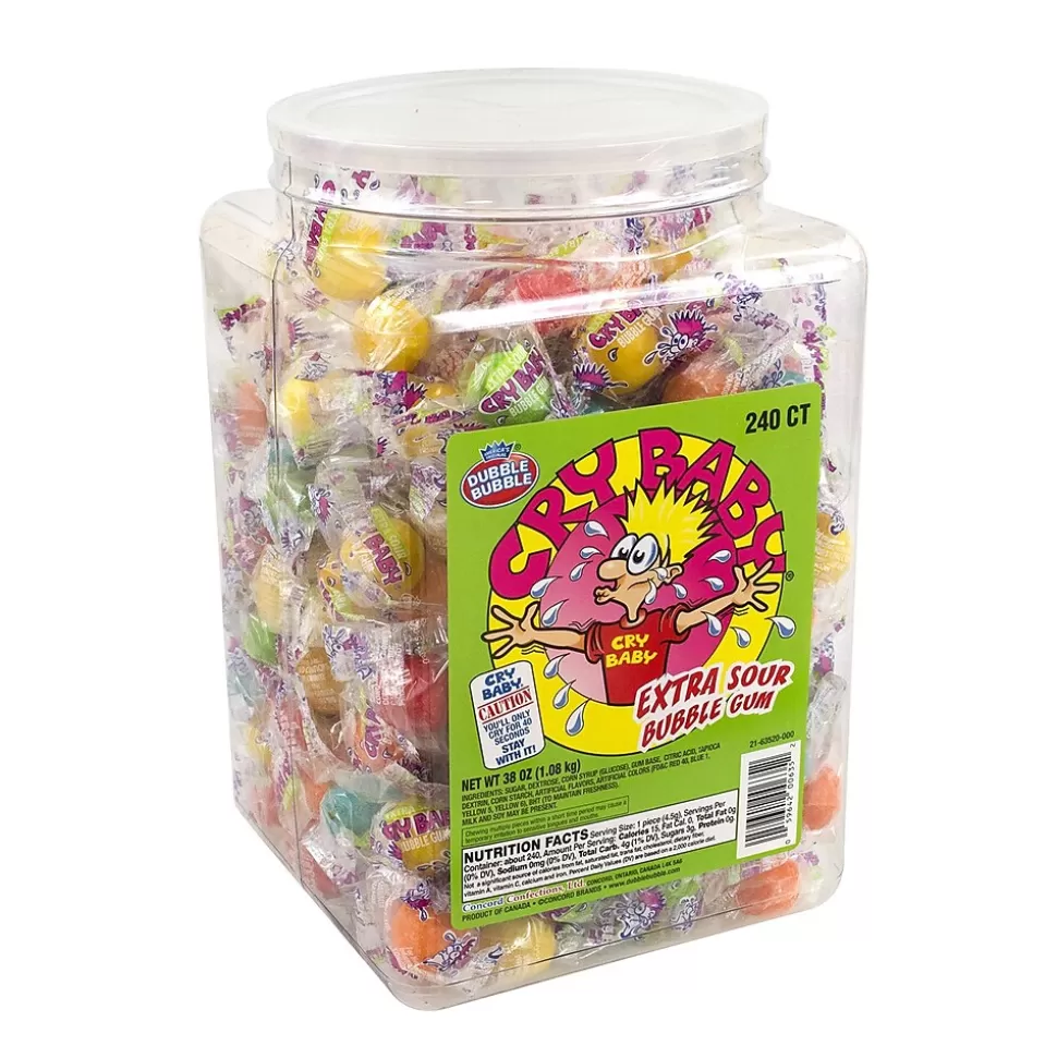 Cry Baby Extra Sour Bubble Gum Gum, 240 Pieces/Pack, 240/Tub (291-00005) Store