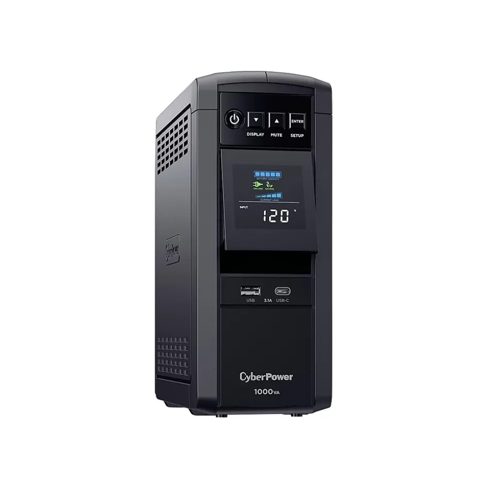 CyberPower PFC Sinewave Series 1000VA UPS, 10-Outlet, Black (CP1000PFCLCD) Discount