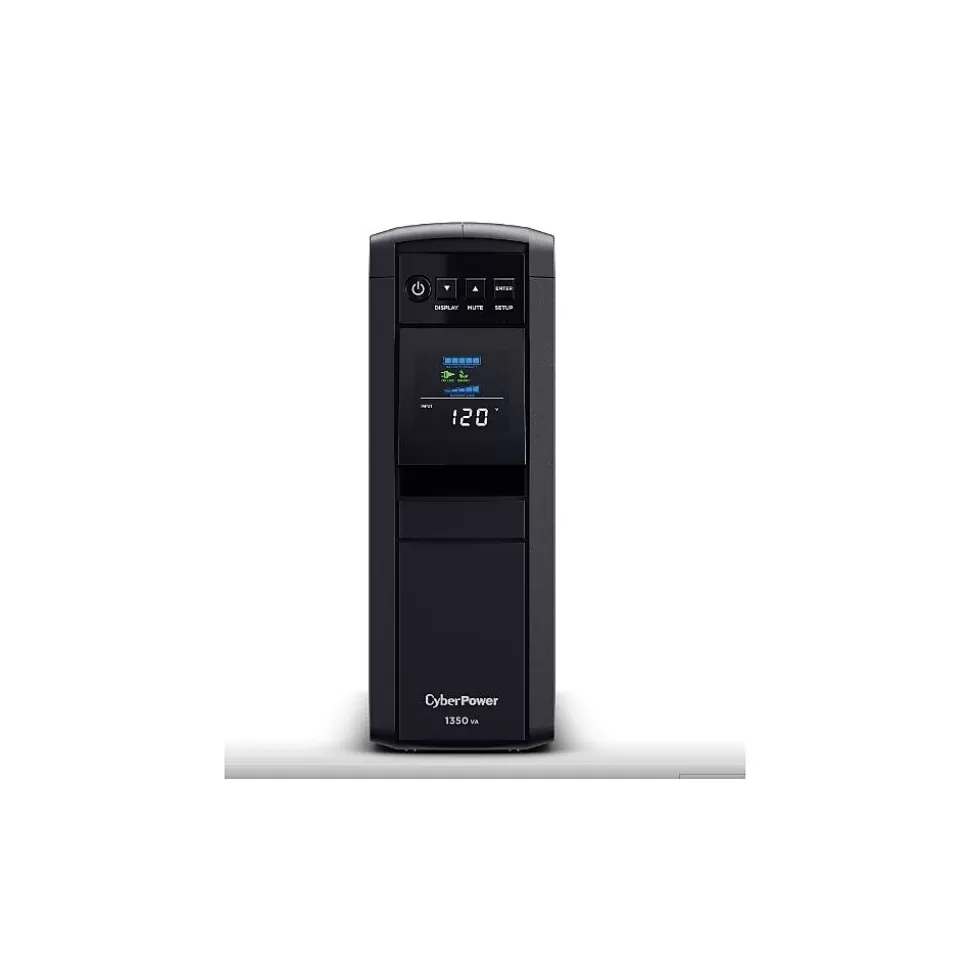 CyberPower PFC Sinewave Series 1350VA UPS, 10-Outlets, Black (CP1350PFCLCD) Online