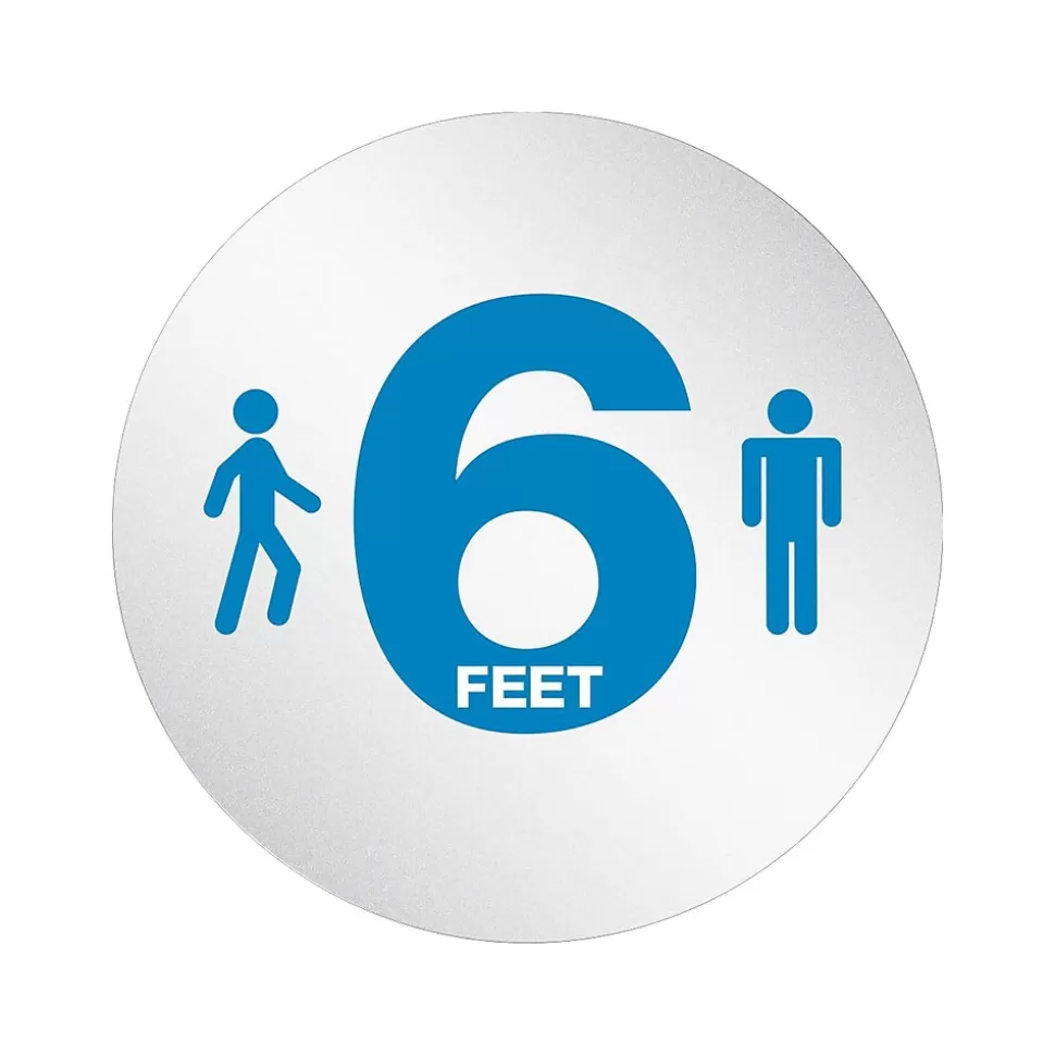 Deflect-O StandSafe Spacing Disc, "6 Feet" , 20", Clear/Blue, 6/Pack (PSDD20SIXFT/6) Sale