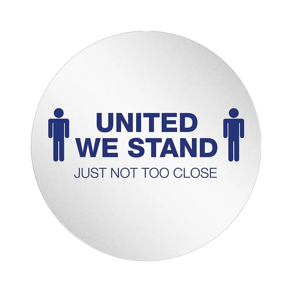 Deflect-O StandSafe Spacing Disc, "United We Stand, Just Not Too Close", 20", Clear/Blue, 6/Pack (PSDD20UWS/6) New