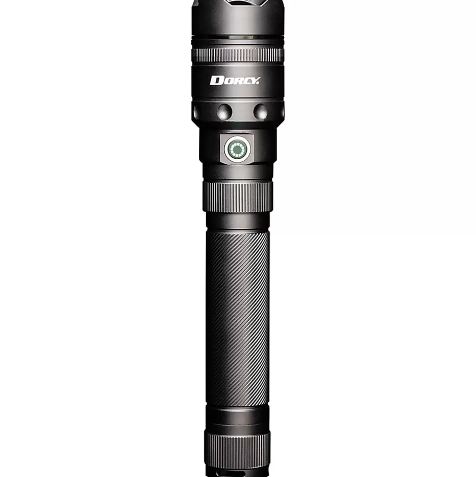 Dorcy 4,000-Lumen Pro Water-Resistant LED Rechargeable Flashlight with Built-in Power Bank, Gray (41-2611) Sale