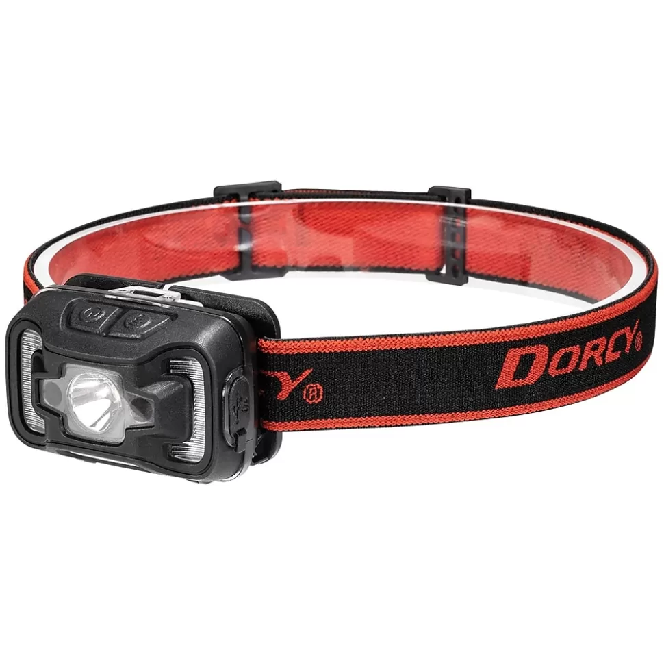Dorcy 330-Lumen USB Rechargeable Motion Sensor Headlamp, Black/Red (41-4359) Outlet