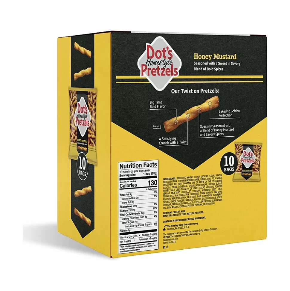 Dots Homestyle Honey Mustard Twist Pretzels, 10 Bags/Box (MP7003) Cheap