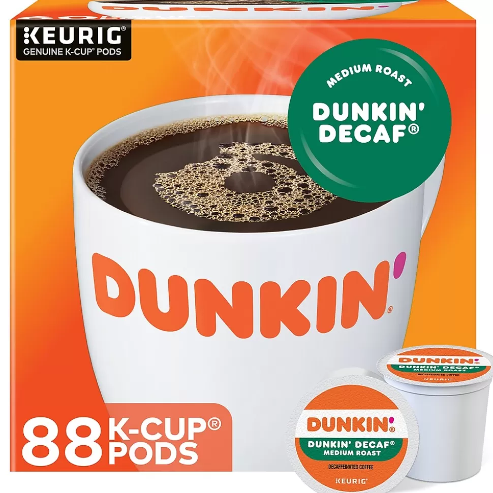 Dunkin' Decaf Coffee Keurig® K-Cup® Pods, Medium Roast, 88/Carton (400846) Clearance