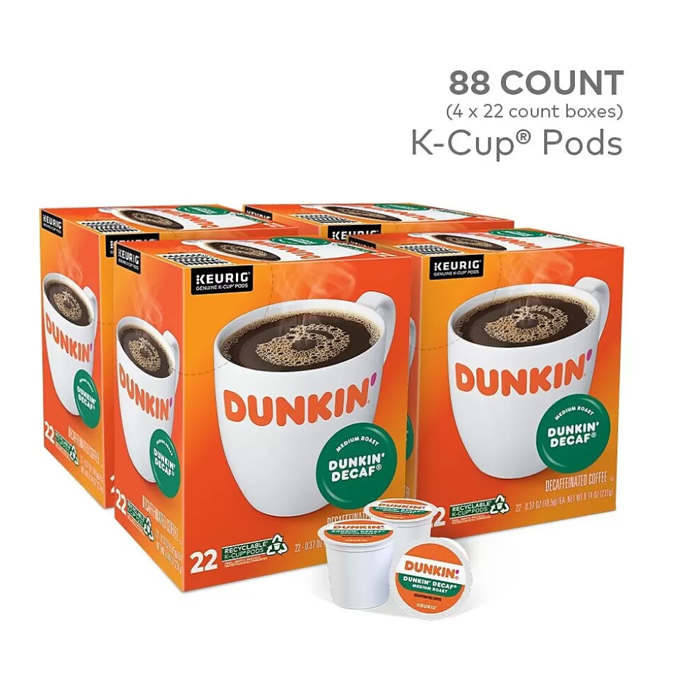 Dunkin' Decaf Coffee Keurig® K-Cup® Pods, Medium Roast, 88/Carton (400846) Clearance