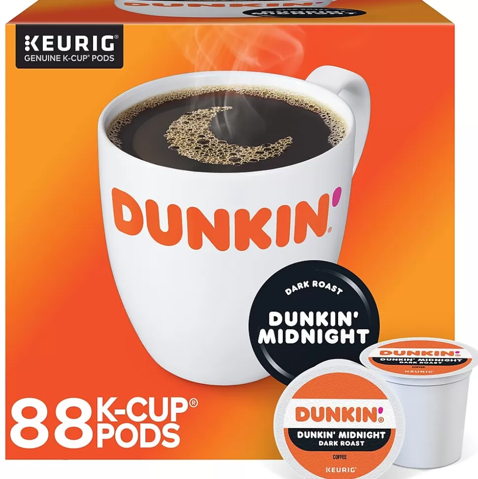 Dunkin' Midnight Coffee Keurig® K-Cup® Pods, Dark Roast, 88/Carton (400849) Discount