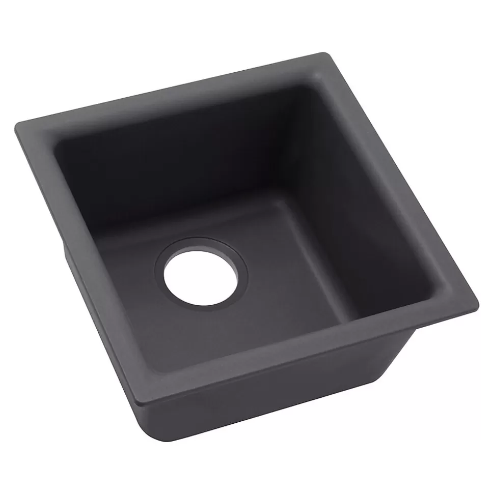 Elkay Quartz Luxe Drop-In/Undermount Single-Bowl Bar Sink, Charcoal (ELX1616CH0) Shop