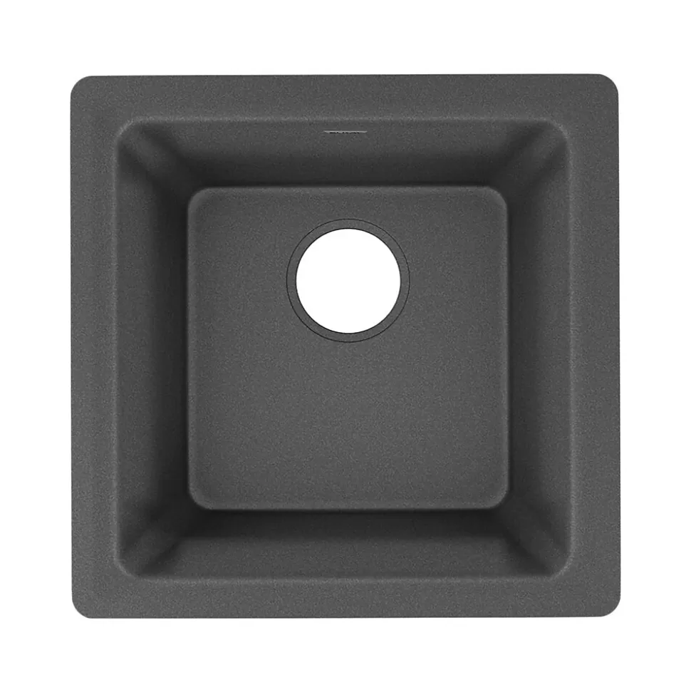 Elkay Quartz Luxe Drop-In/Undermount Single-Bowl Bar Sink, Charcoal (ELX1616CH0) Shop