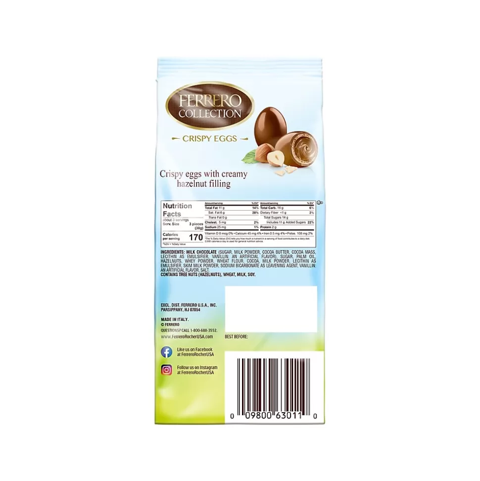 Ferrero Rocher Collection Crispy Eggs Snack Size Hazelnut Milk Chocolate Pieces, 3.5 oz. (FEU63205) Clearance