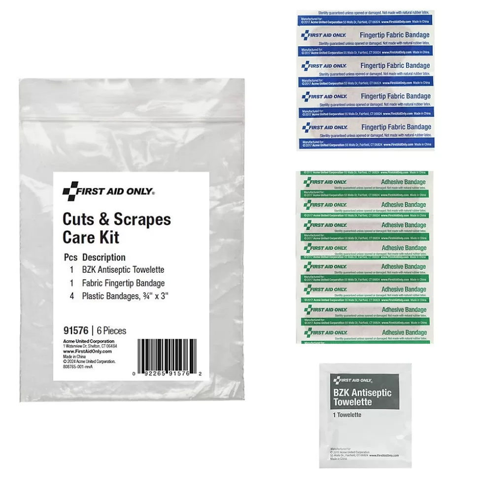 First Aid Only Cuts and Scrapes Care Kit,6 Pieces, 25 Packs/Carton (91576) Discount