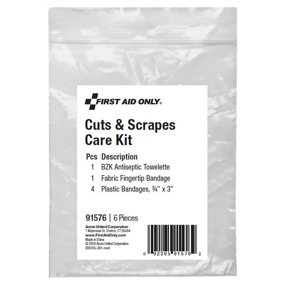 First Aid Only Cuts and Scrapes Care Kit,6 Pieces, 25 Packs/Carton (91576) Discount