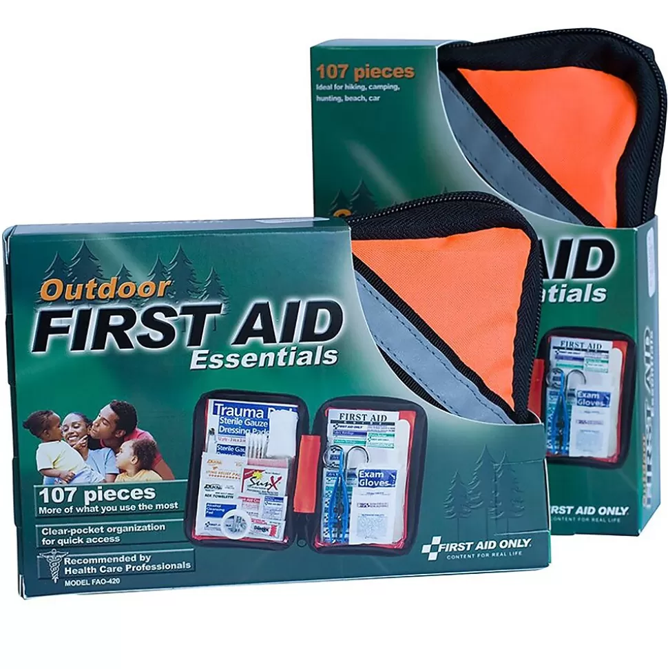 First Aid Only Outdoor First Aid Kit,107-Piece, Orange (FAO-420) Online