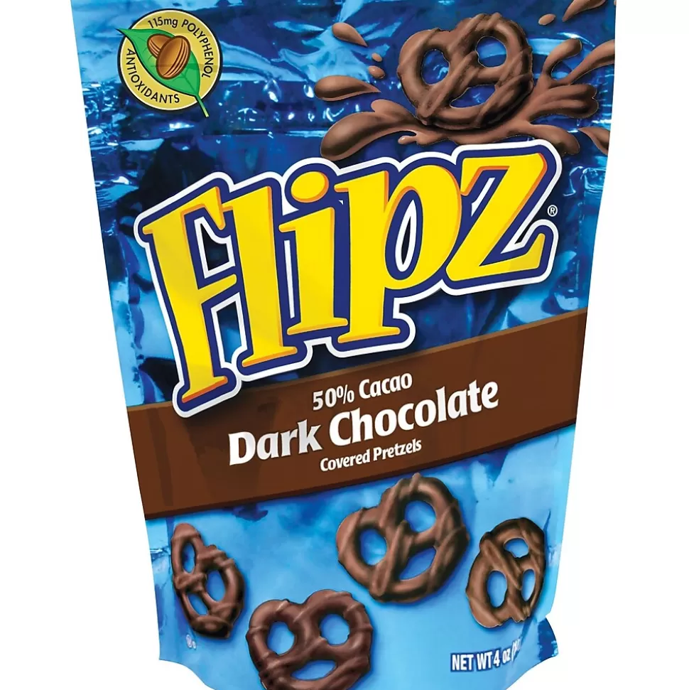 Flipz Dark Chocolate Covered Pretzels Twists, 6 Bags/Box (DCC428) Best Sale