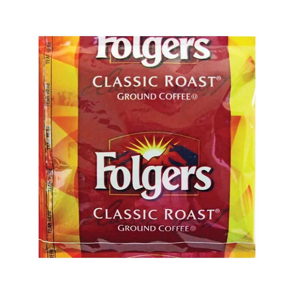 Folgers Classic Roast Coffee Fraction Packs, 0.9 oz., 36/Case Hot