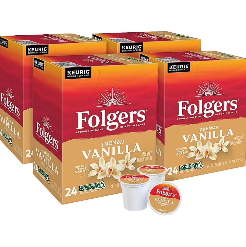 Folgers French Vanilla Coffee, Keurig K-Cup Pod, 96/Carton (6661CT) New