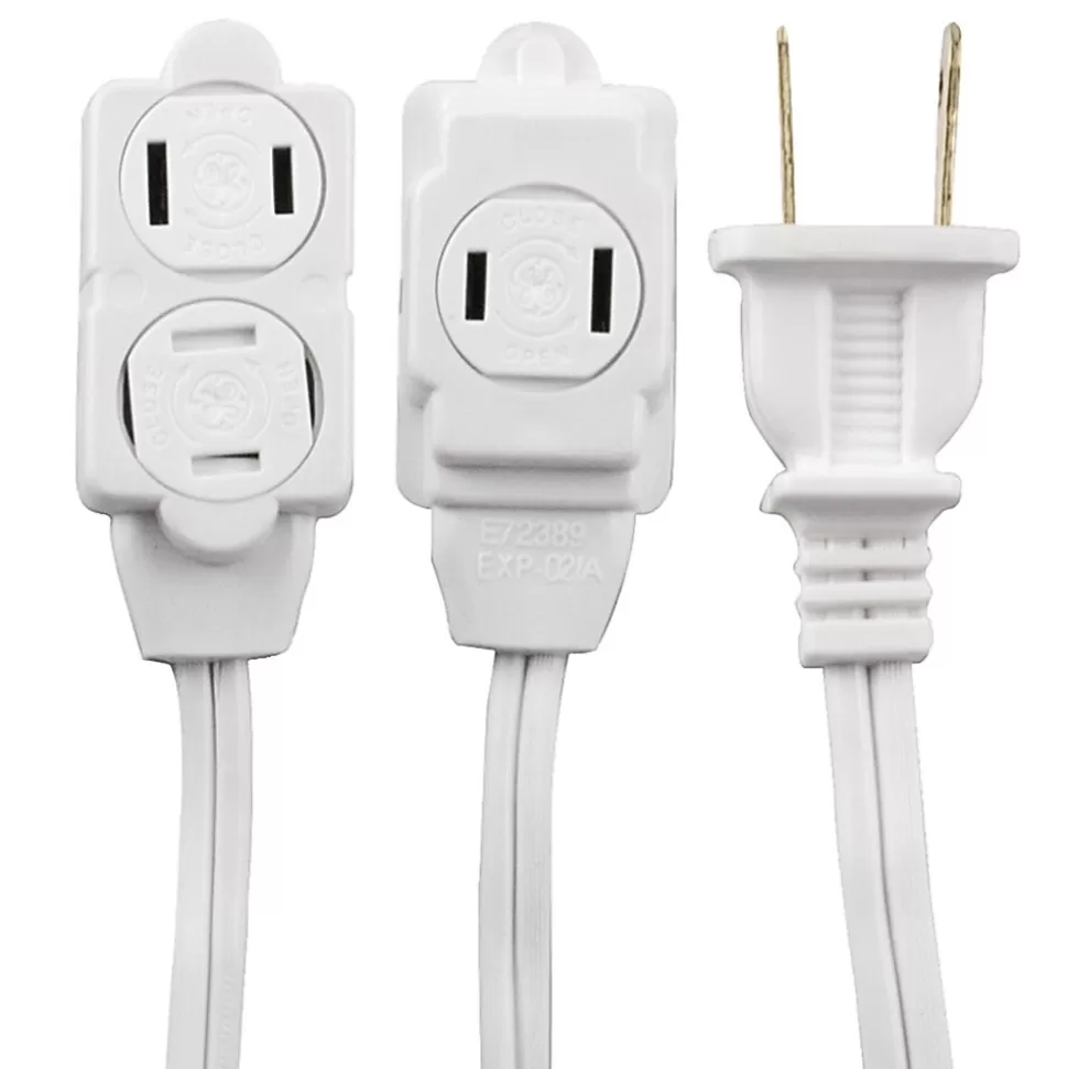 GE 12' Extension Cord, 3-Outlet, White (JAS51954) Clearance