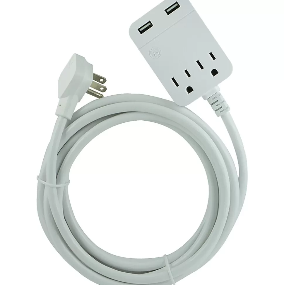 GE 12' Extension Cord, 2-Outlet, White (JAS32089) Outlet