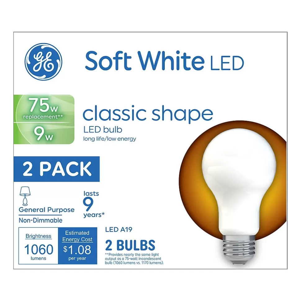 GE 9 Watt Soft White LED neral-Purpose Bulb, 2/Pack (93109032) Shop