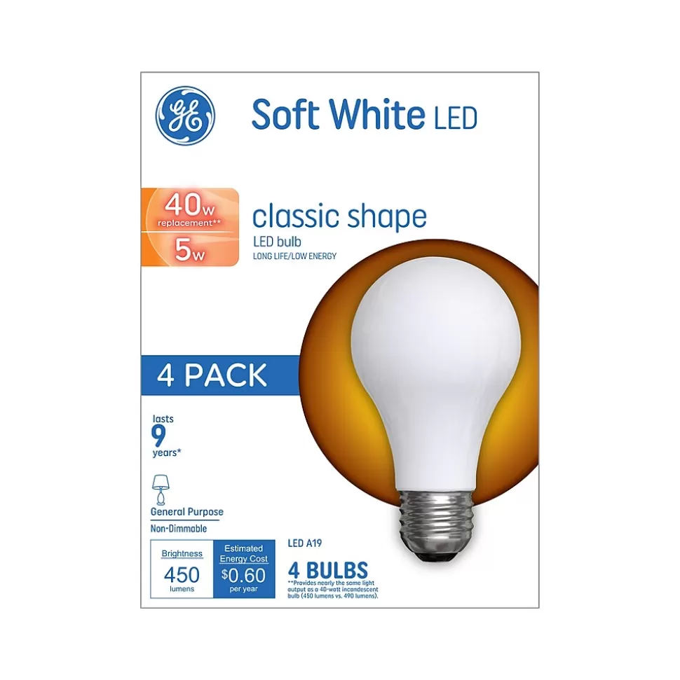 GE 5 Watt Soft White LED neral-Purpose Bulb, 4/Pack (99176) Cheap