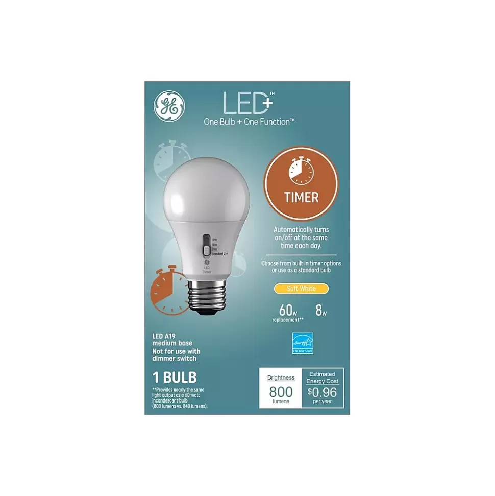 GE LED+ Timer 8 Watt Soft White LED neral-Purpose Bulb (93127245) Fashion