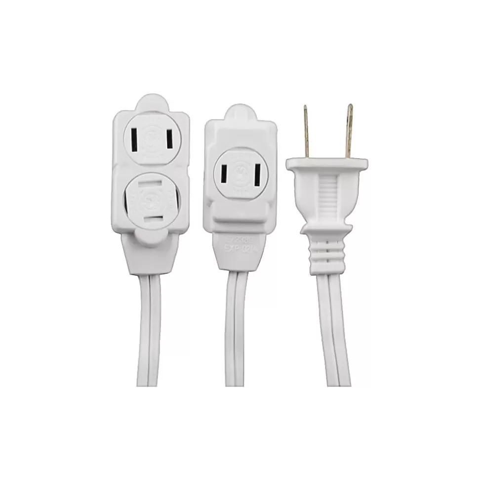 GE Polarized 15' Extension Cord, 3-Outlet, White (51962) Discount